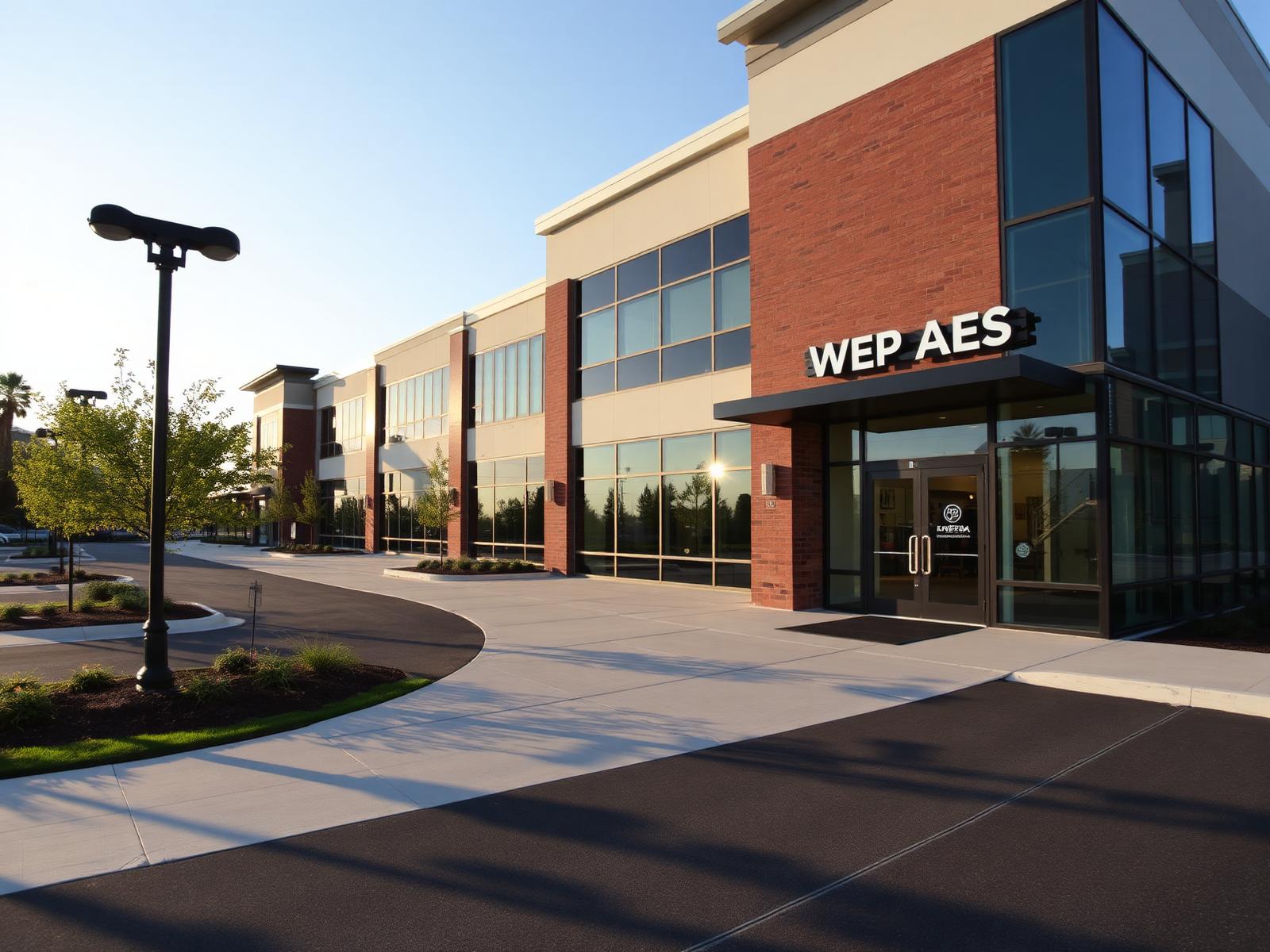 Commercial property freshly pressure washed in Gwinnett County